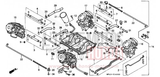 CARBURETOR (ASSY.) (VFR750FL/FM/FN/FP) VFR750FM de 1991